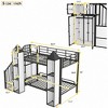 NicBex Twin over Twin Bunk Bed with Guardrail and Wardrobe,Castle-Shaped Loft Bed with Ladder and Multiple Storage,Bunk Beds for Bedroom - 3 of 4