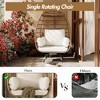 360¡ã Swivel Patio Egg Chair Outdoor - Wicker Swivel Egg Chair Oversized Patio Lounge Chairs with Cushions, Metal Frame Stand, for Balcony, Patio - 4 of 4