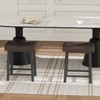 Counter Height 24" Barstools Set of 2, Modern Upholstered Counter Stool with Curved Surface, PU Leather Backless Saddle Stool, for Kitchen Home Bar - 2 of 4