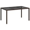 Garden Dining Table Brown 59.1" x 35.4" x 29.5" Poly rattan - 2 of 4