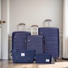 Vynxaria 5-Piece Blue PP Hardshell Luggage Set 20/24/28" Suitcases Travel Bag Toiletry Pouch TSA Lock Durable Carry On Set - 2 of 4
