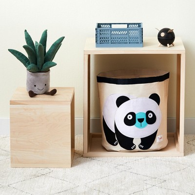 Panda-themed Canvas Storage Bin with Easy-Clean Lining