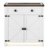 Vlsrka Sideboard With LED Light,White - 4 of 4
