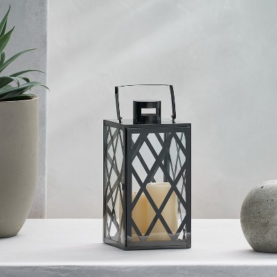 Christopher Knight Home Ashuelot Outdoor Modern Stainless Steel 14" Lantern