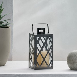 Christopher Knight Home Ashuelot Outdoor Modern Stainless Steel 14" Lantern - 1 of 4