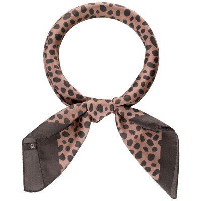 Allegra K Women's Animal Leopard Print Silk Feeling Square Scarves Kerchief Neckerchief Bandana