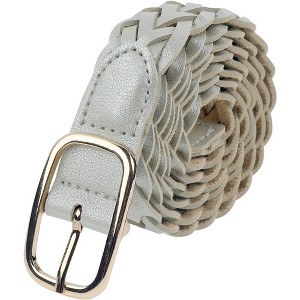 INSPIRE CHIC Women's Braided Square Buckle Fashion Versatile for Coat Jeans Decorative Belts - 1 of 4