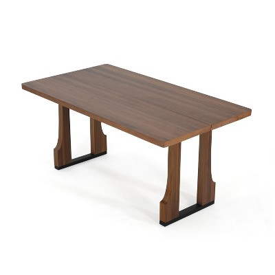 NicBex Contemporary Natural Textured Dining Table with Solid Wood Legs,Modern Rectangular Kitchen Table,Dining Room Furniture