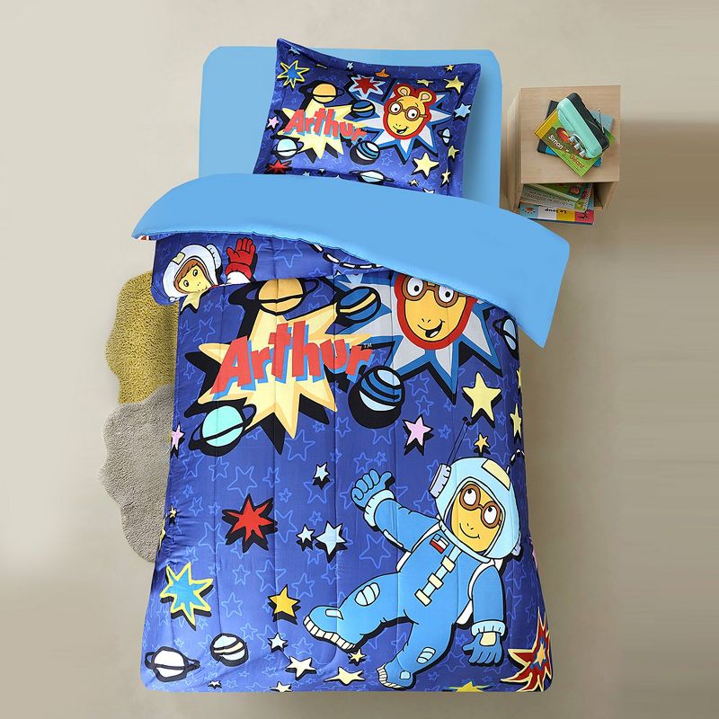 Original Arthur Ultra Soft Comforter/Sham Set for Boys, Girls, Baby, Kids, Toddler, Teen Space Theme Printed-Cotton Kids Bedding - Twin Size, 5 of 6