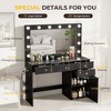 41.4" Makeup Vanity Desk with 4 Drawers and Large Cabinet, 3 Lighting Modes Adjustable Brightness - 2 of 4