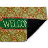 Stupell Industries Green Fractal Kaleidoscope Welcome Printed Outdoor Door Mat, design by Tim Coffey, 18"x30" - 2 of 4