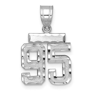 Black Bow Jewelry 14k White Gold, Varsity Collection, Small D/C Pendant, Number 95 - 1 of 3