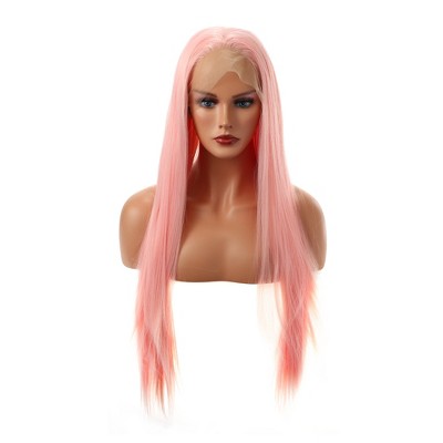 Unique Bargains Women Long Straight Hair Lace Front Wigs with Wig Cap 24" 21" - 23" 1PC