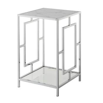 Town Square Chrome End Table with Shelf - Breighton Home