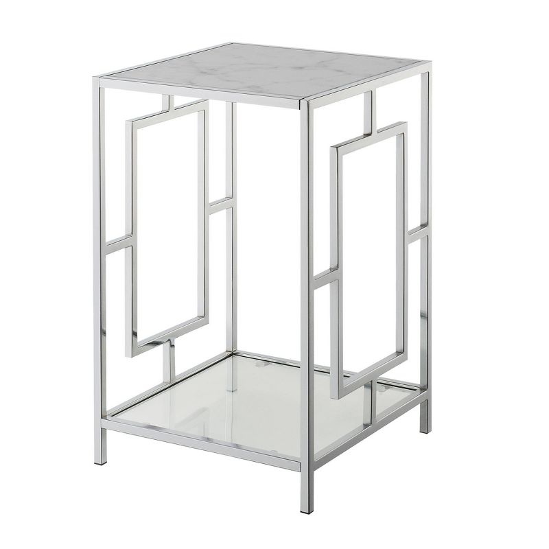 Town Square Chrome End Table with Shelf - Breighton Home, 1 of 8