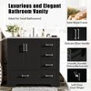 ChicFurnit 36 Inch Bathroom Vanity with Sink Freestanding Storage Cabinet with 2 Soft Close Doors 4 Drawers for Bathroom, 18.3"*36"*34" - 4 of 4