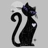 Men's Lost Gods Halloween Full Moon Black Cat Heart Long Sleeve Shirt - 2 of 4