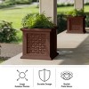 Rattan Style Outdoor Planter Box 14.65in Decorative Flower Pot - 4 of 4