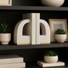 Decorative Quote Mark Bookends for Home Decor - Stylish Book Ends Accessories for Office Accent and Home Library Decor - Set of 2, 10", White - 2 of 4