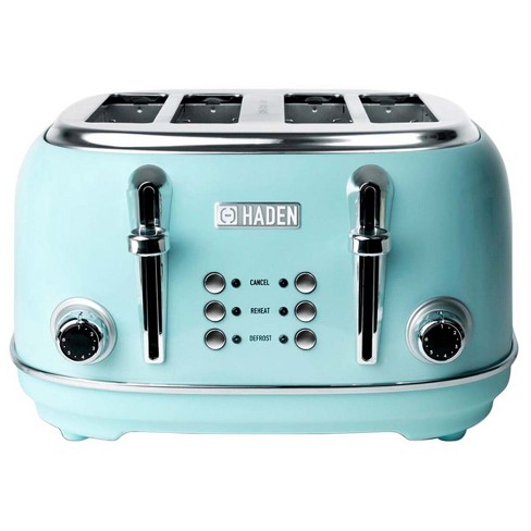 Haden Heritage 4-Slice Wide Slot Stainless Steel Body Countertop Retro  Toaster with Adjustable Browning Control, Turquoise