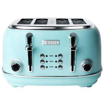 Haden Heritage 4-Slice Wide Slot Stainless Steel Body Countertop Retro Toaster with Adjustable Browning Control