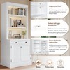 83.4"H Tall Bookshelf with LED Lighting, Modern Storage Bookcase with Open Shelves and Drawers/Desks/Doors, White-ModernLuxe - 4 of 4