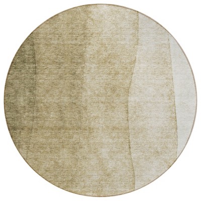 Taupe Beige And Ivory Ombre Washable Indoor Outdoor Area Rug