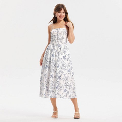 Женские платья A New Day Women's Detachable Strap Midi Dress - A New Day™ White Floral XS