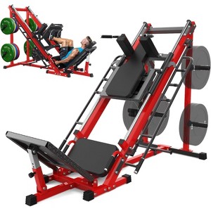 Leg Press Machine, Hack Squat Machine - 2-in-1 with Linear Bearing, Weight Storage Posts, Adjustable Home Gym Strength Trainer for Lower Body - 1 of 4