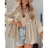 Imily Bela Womens Corduroy Shackets Long Sleeve Casual Tops with Pocket Detail Loose Fit - 3 of 4