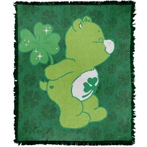 Care Bears Bears And Rainbows Pattern Blanket 50"x60" Woven Tapestry - 1 of 4