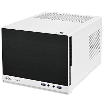 SilverStone Technology Ultra Compact Mini-ITX Computer Case with Solid Front Panel White & Black (SST-SG13WB-Q-USA)