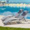 Gulches Set of 2 Patio Recliner Chairs with Adjustable Backrest and Removable Pillow for Indoor&Outdoor (Gray, 2 Lounge Chairs) - 2 of 4