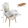 FONTOI 23.6"W Small Makeup Vanity Table with 2 Drawers Flip Top Mirror Organizer for Woman Bedroom Dressing Room, White, 23.6"*19.5"*30.81" - 3 of 4