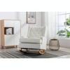 CAVINAS Polyester Glider Rocking Chair with High Backrest,Modern Upholstered Rocking Chairs,Nursery Accent Chair for Bedroom,White - 2 of 4