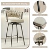 Resenkos Counter Bar Stools, Counter Stool,360��Swivel Bar Chairs set of 2 with Backrest, Metal Leg Modern Luxury Kitchen Chair,Beige White - 3 of 4