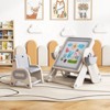 Costway 6-in-1 Multi-activity Children Table & Chair Set with Pen Slot, Storage Baskets Gray/Orange - 4 of 4