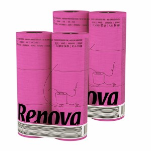 Evideco French Home Goods 3-Ply 140-Sheet Pink Toilet Paper Playful Decorative Bulk Sandalwood-Scented Rolls - 1 of 4