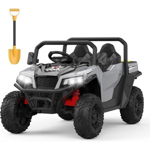 24V 4WD Ride On Dump Truck for Kids, 2-Seater Electric Ride On Car with Remote Control, Motorized Dump Bed, All-Terrain Wheels, Bluetooth Music, LED - 1 of 4