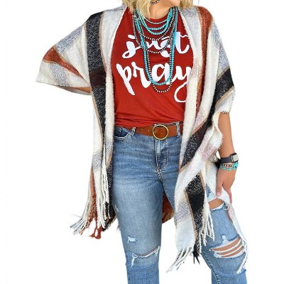Women's Plaid Stacie Plaid Duster - Texas True Threads