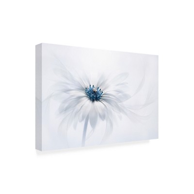 Serenity White and Blue Flower Outdoor Canvas Wall Art