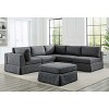 TiramisuBest 85.5" Sleeper Sofa Bed with Storage Chaise, Reversible L-Shaped Couch, Blue Upholstered Sectional for Living Room & Small Space - 2 of 4