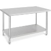 Stainless Steel Work Table, NSF Commercial Grade, Adjustable Shelf, Silver - 2 of 4