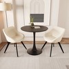 Spassway 3-Piece Dining Table Set 32" Round MDF Dining Table with 2 Swivel PU Dining Chairs for Small Living Room Dining Room - 3 of 4