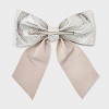 Pleather Bow Salon Hair Clip - Universal Thread™ Silver - image 2 of 3