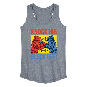 Women's - Rock 'Em Sock 'Em Robots - Knock His Blocked Off Graphic Racerback Tank - 1 of 4