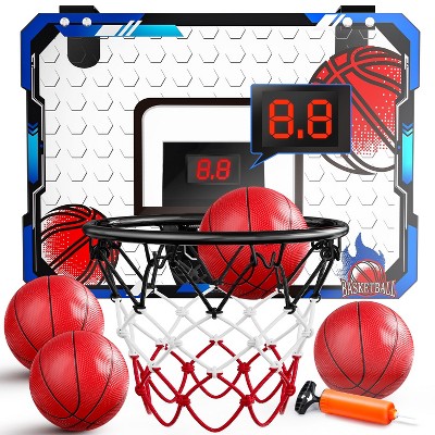 Skirfy Indoor Basketball Hoop for Kids, Mini Basketball Hoop with Electronic Scoreboard and Sounds