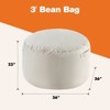 FURNIinspire Bean Bag Seats Foam Filled Bean Bag Chair For Adults With Soft Removable Cover, Sofa For Living Room Bedroom, Gray, 36"*36"*22" - 3 of 4