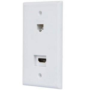 Monoprice Recessed HDMI Wall Plate, with 1* HDMI F/F Adapter & 1*RJ45 Cat5e Coupler - 1 of 2