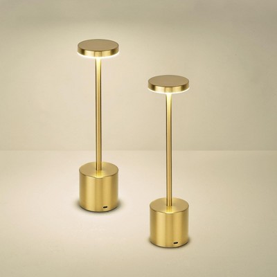 ZACHVO Gold Cordless LED Table Lamp 2 Pack Rechargeable Black Touch Control Dimmable